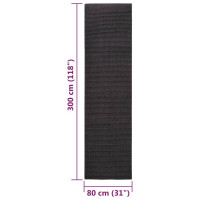 Miniatyr av produktbild för Matta naturlig sisal 80x300 cm svart