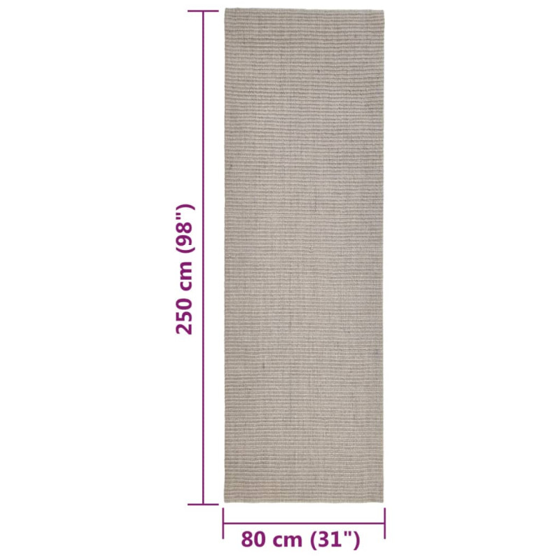 Produktbild för Matta naturlig sisal 80x250 cm sand