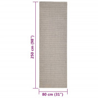 Produktbild för Matta naturlig sisal 80x250 cm sand