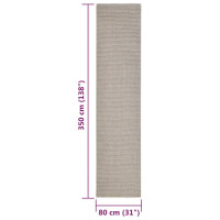 Produktbild för Matta naturlig sisal 80x350 cm sand