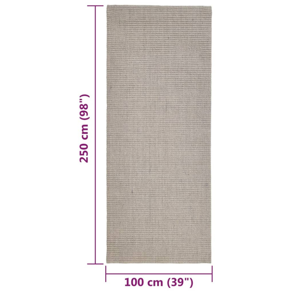 Produktbild för Matta naturlig sisal 100x250 cm sand