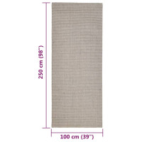 Produktbild för Matta naturlig sisal 100x250 cm sand