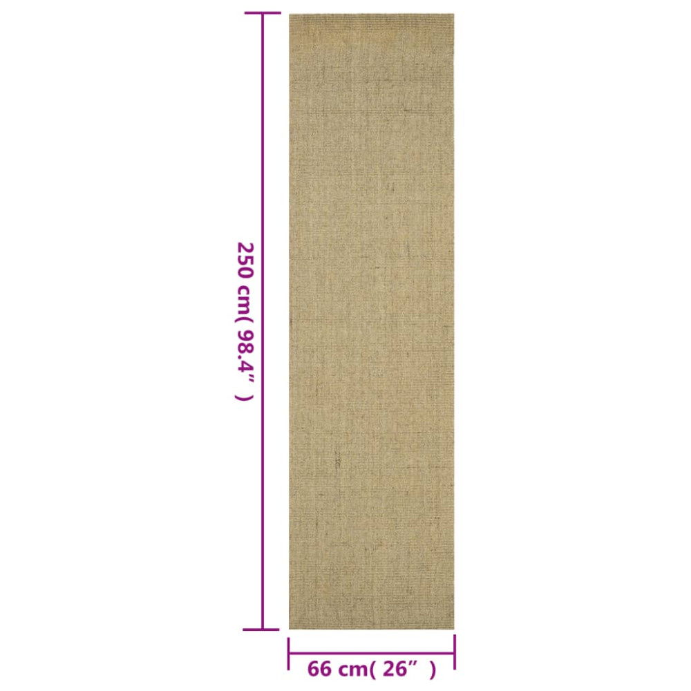 Produktbild för Matta naturlig sisal 66x250 cm grön
