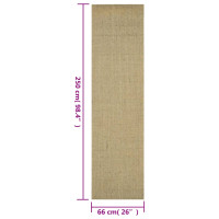 Produktbild för Matta naturlig sisal 66x250 cm grön