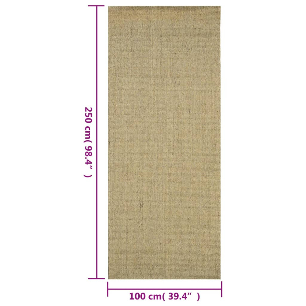 Produktbild för Matta naturlig sisal 100x250 cm grön