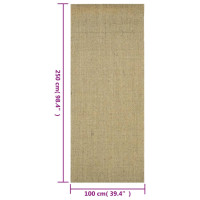Produktbild för Matta naturlig sisal 100x250 cm grön