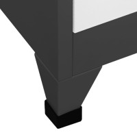 Miniatyr av produktbild för Förvaringsskåp antracit och vit 90x45x180 cm stål