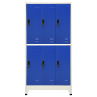 Miniatyr av produktbild för Förvaringsskåp grå och blå 90x45x180 cm stål