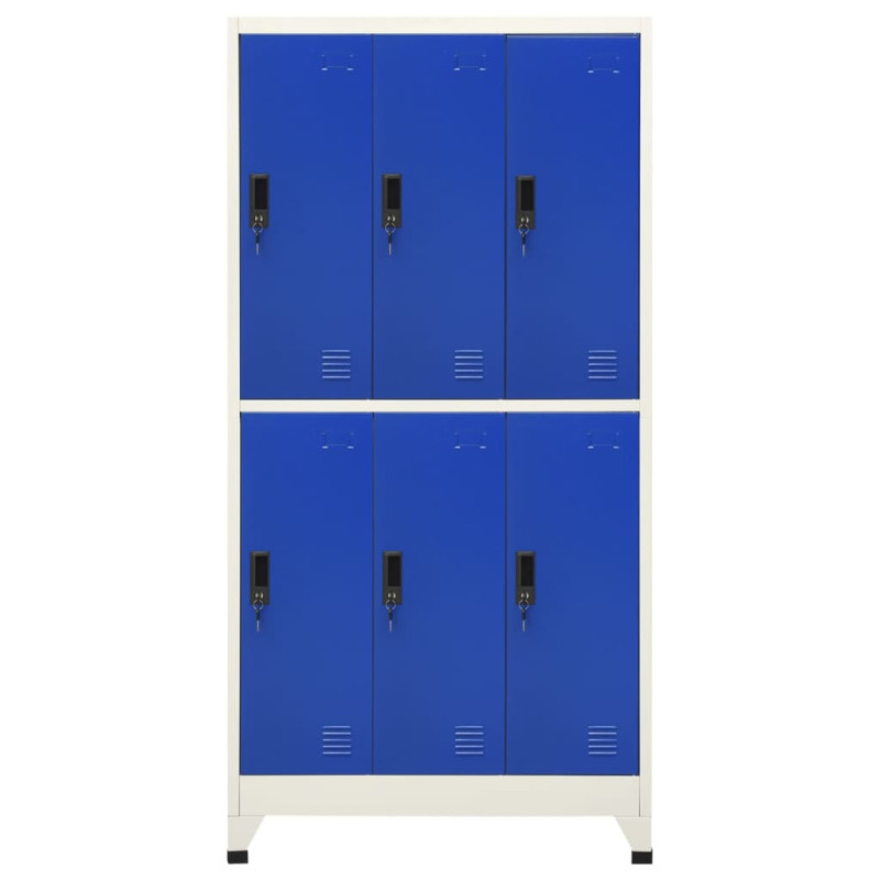 Produktbild för Förvaringsskåp grå och blå 90x45x180 cm stål