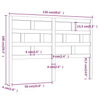 Produktbild för Sänggavel vit 126x4x100 cm massiv furu