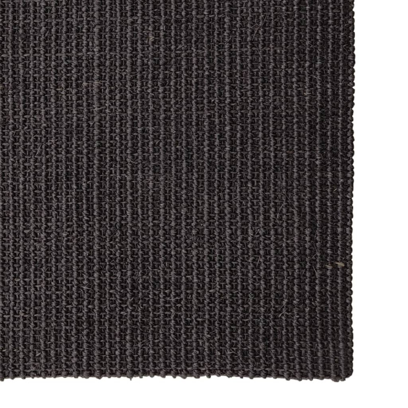 Produktbild för Matta naturlig sisal 66x250 cm svart