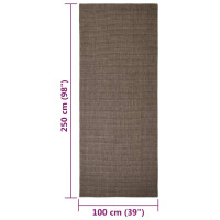 Produktbild för Matta naturlig sisal 100x250 cm brun