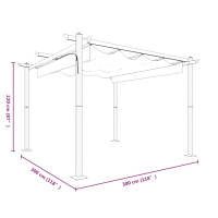 Produktbild för Paviljong med infällbart tak 3x3 m antracit