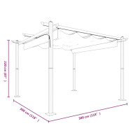 Produktbild för Paviljong med infällbart tak 3x3 m taupe