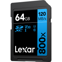 Produktbild för Lexar Professional 800x SDXC UHS-I cards, C10 V30 U3, R120 64GB