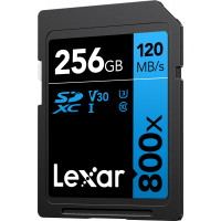 Miniatyr av produktbild för Lexar Professional 800x SDXC UHS-I cards, C10 V30 U3, R120/45MB 256GB