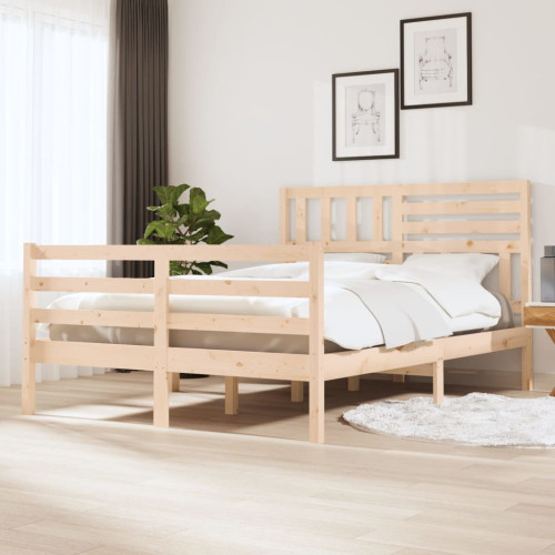 vidaXL Sängram utan madrass massivt trä 160x200cm - Sängar & Sängramar