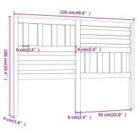 Produktbild för Sänggavel vit 126x4x100 cm massiv furu