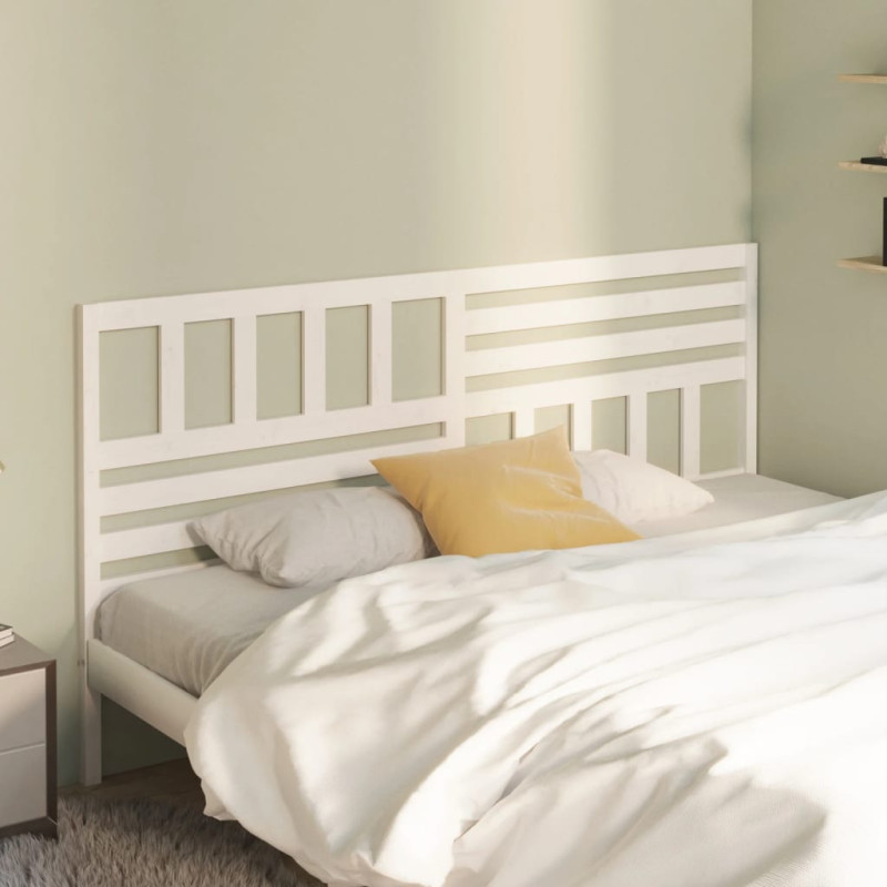Produktbild för Sänggavel vit 206x4x100 cm massiv furu