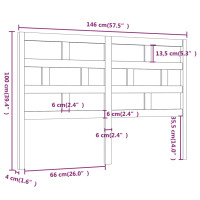 Produktbild för Sänggavel vit 146x4x100 cm massiv furu