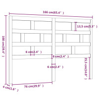 Produktbild för Sänggavel vit 166x4x100 cm massiv furu