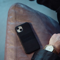Miniatyr av produktbild för Leather Cover iPhone 13 Svart