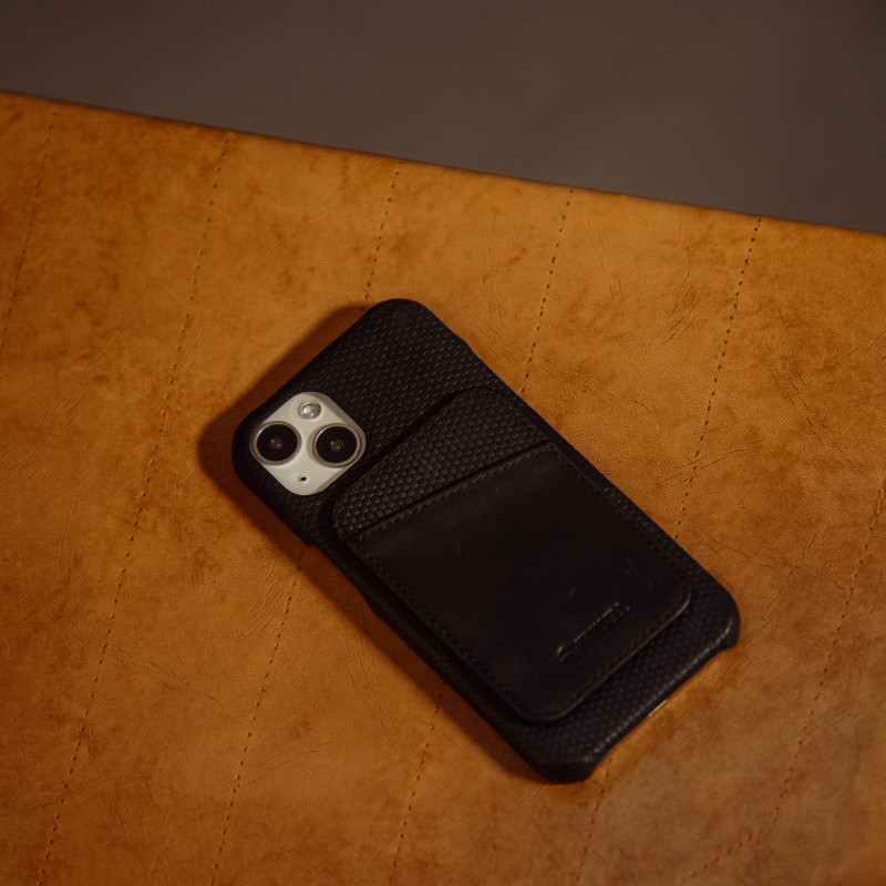 Produktbild för Leather Cover iPhone 13 Pro Svart