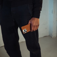 Miniatyr av produktbild för Leather Cover iPhone 13 Cognac