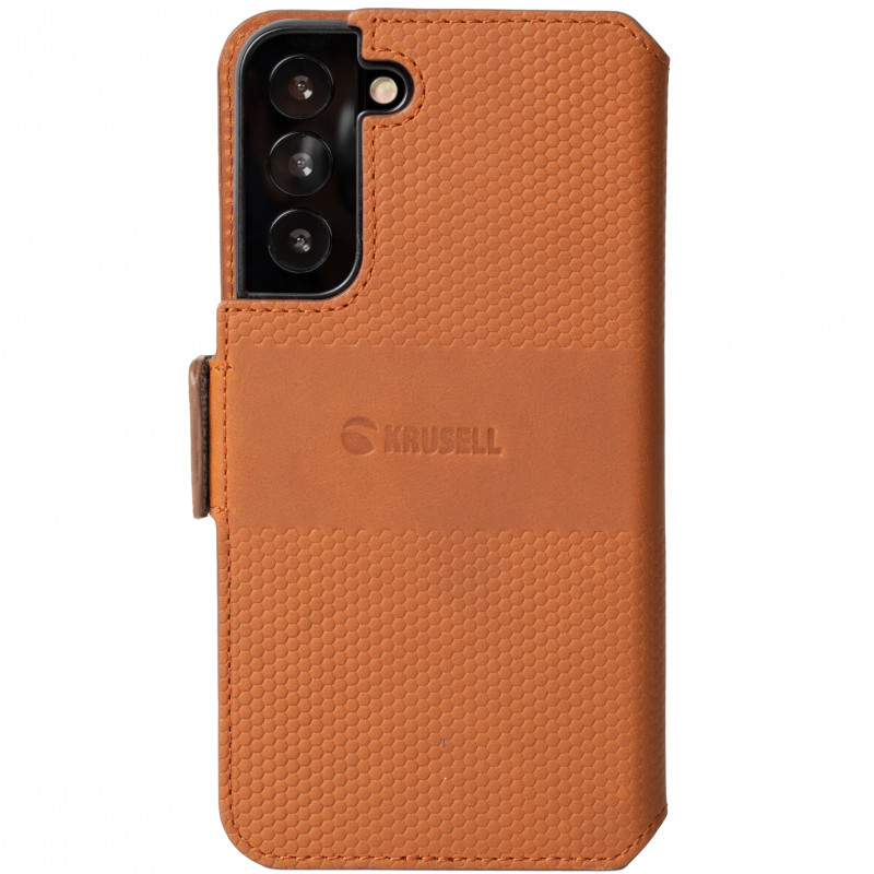 Produktbild för Leather Phone Wallet Galaxy S22+ Cognac