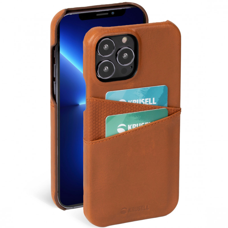 Produktbild för Leather CardCover iPhone 13 Pro Cognac