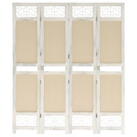 Miniatyr av produktbild för Rumsavdelare 4 paneler gräddvit 140x165 cm tyg