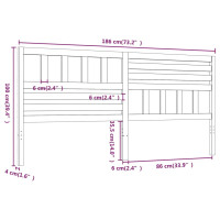 Produktbild för Sänggavel vit 186x4x100 cm massiv furu