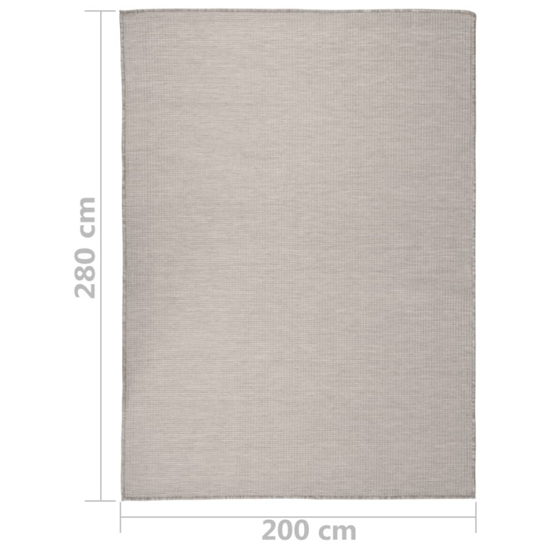 Produktbild för Utomhusmatta plattvävd 200x280 cm taupe