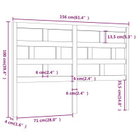 Produktbild för Sänggavel vit 156x4x100 cm massiv furu