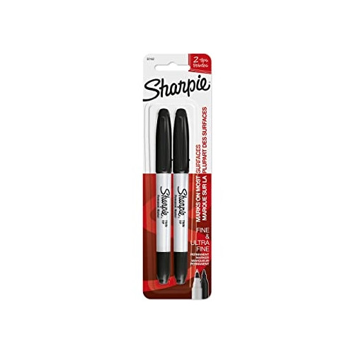 Sharpie Sharpie Sharpie Marker Twin Tip Schwarz 2er Blister
