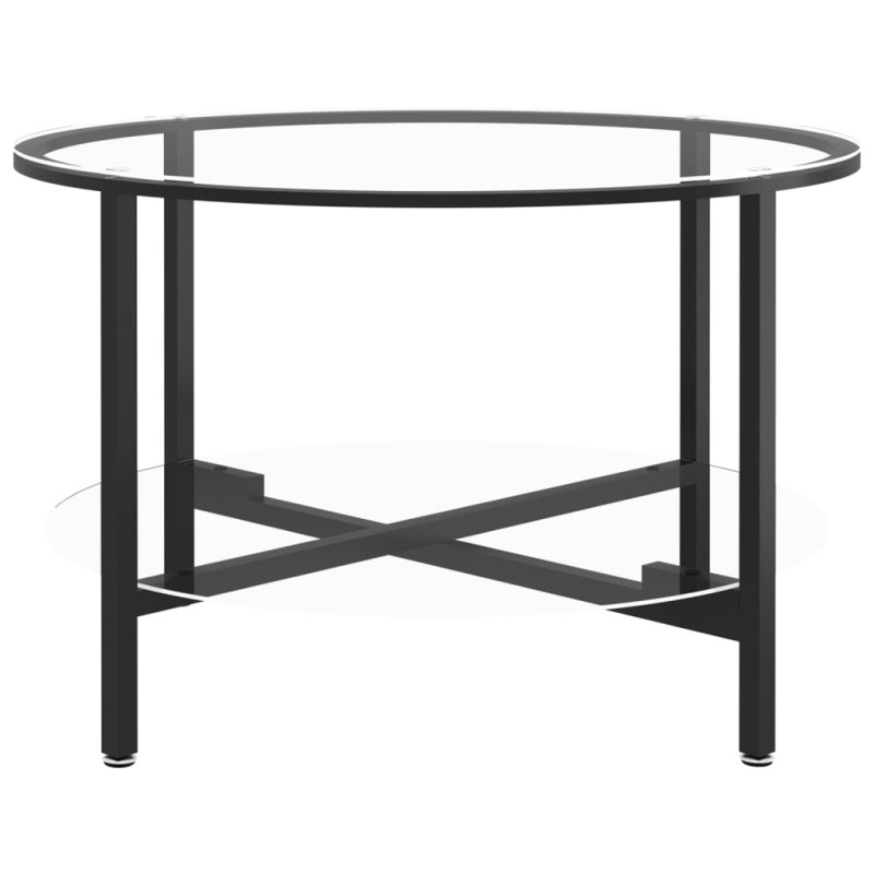 Produktbild för Soffbord svart och transparent 70 cm härdat glas