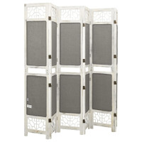 Miniatyr av produktbild för Rumsavdelare 6 paneler grå 210x165 cm tyg
