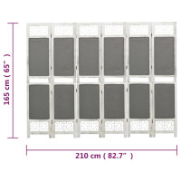 Miniatyr av produktbild för Rumsavdelare 6 paneler grå 210x165 cm tyg