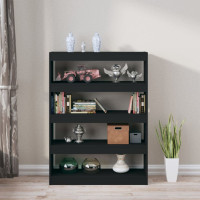 Produktbild för Bokhylla/Rumsavdelare svart 100x30x135 cm