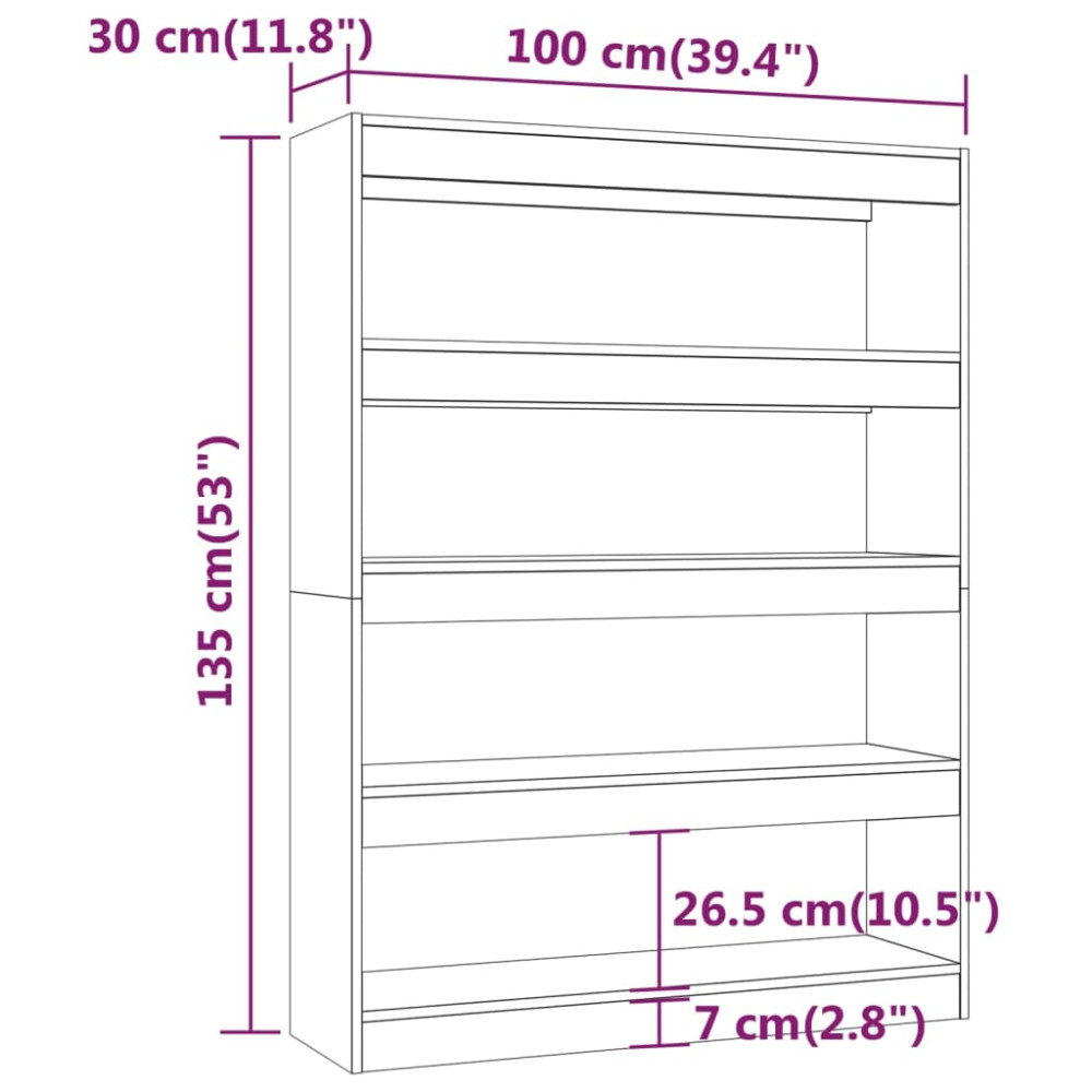 Produktbild för Bokhylla/Rumsavdelare svart 100x30x135 cm