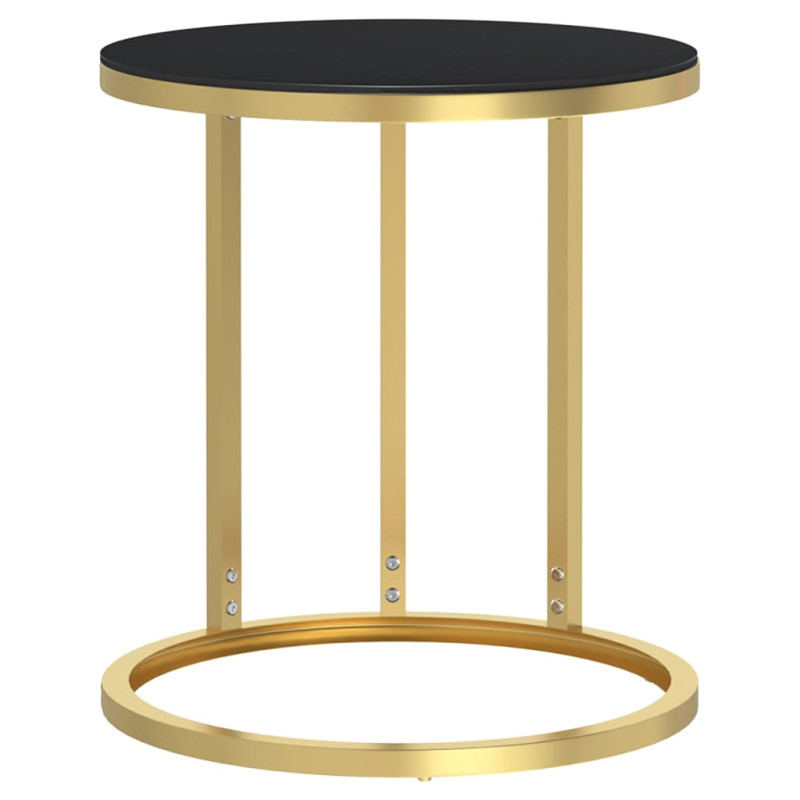 Produktbild för Sidobord guld och svart 45 cm härdat glas