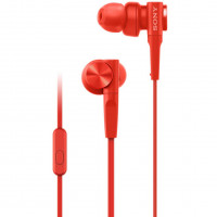 Sony Headset MDR-XB55AP Röd Sladd i