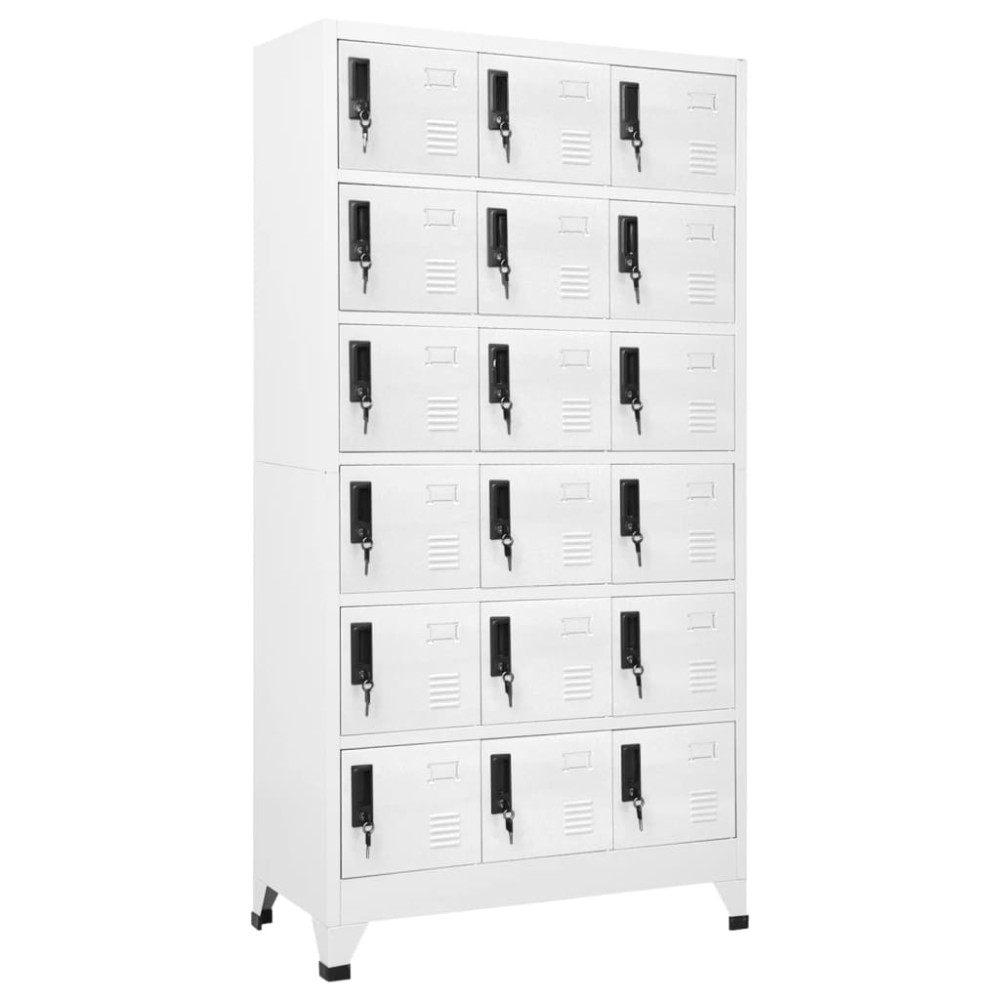 Produktbild för Förvaringsskåp vit 90x40x180 cm stål