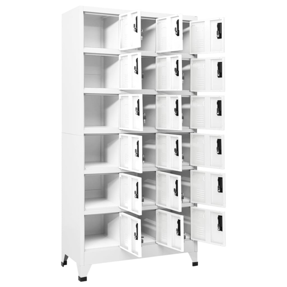Produktbild för Förvaringsskåp vit 90x40x180 cm stål