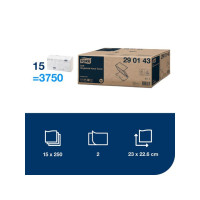 Produktbild för Handduk TORK Adv H3 2-l Soft vit 3750/fp