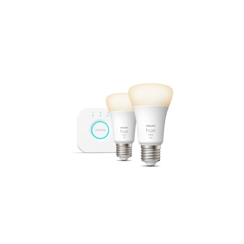 Produktbild för Philips Hue White Startpaket: 2 st E27 ljuskällor (1100lm)