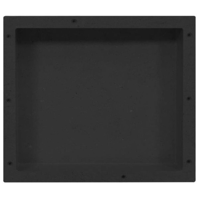 Produktbild för Infälld duschhylla niche matt svart 41x36x10 cm