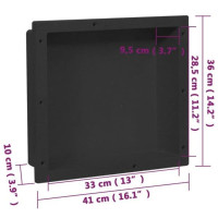 Miniatyr av produktbild för Infälld duschhylla niche matt svart 41x36x10 cm