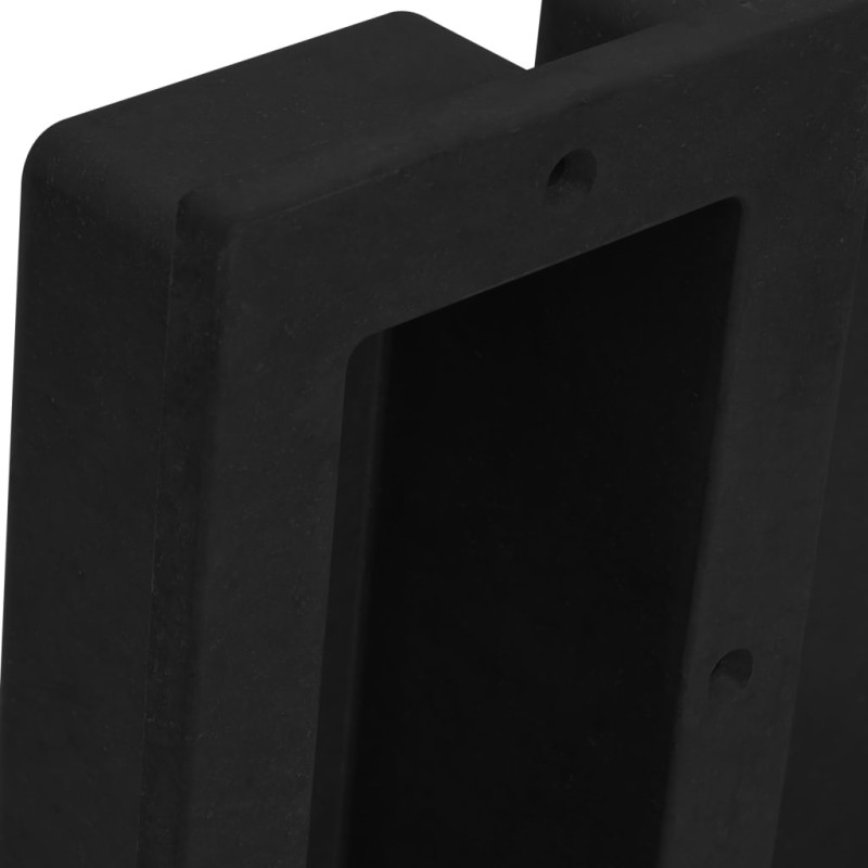 Produktbild för Infälld duschhylla niche 2 hyllor matt svart 41x51x10 cm