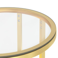 Miniatyr av produktbild för Sidobord guld och transparent 45 cm härdat glas